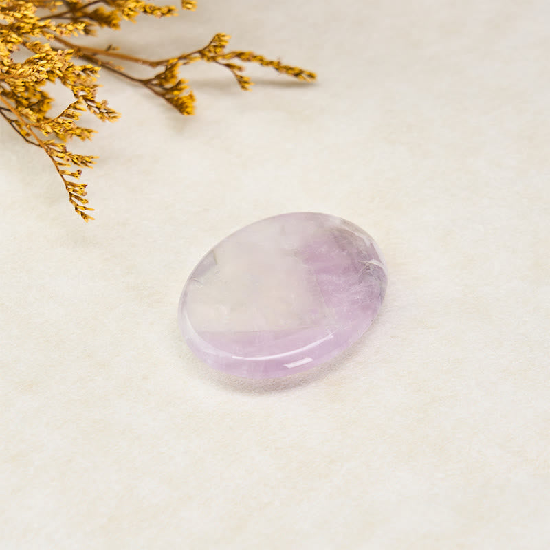Nimara Ritual Calm & Strength Natural Small Light Amethyst Worry Stone Protection Crystal Decor 3.5*4.5cm