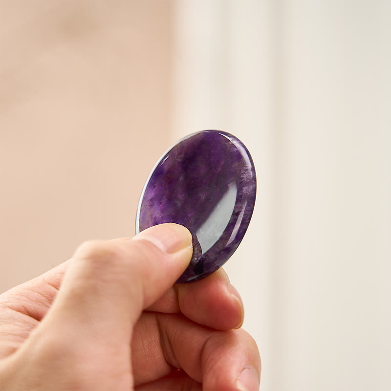 Nimara Ritual Calm & Strength Natural Small Amethyst Worry Stone Balance Crystal Decor 3.5*4.5cm