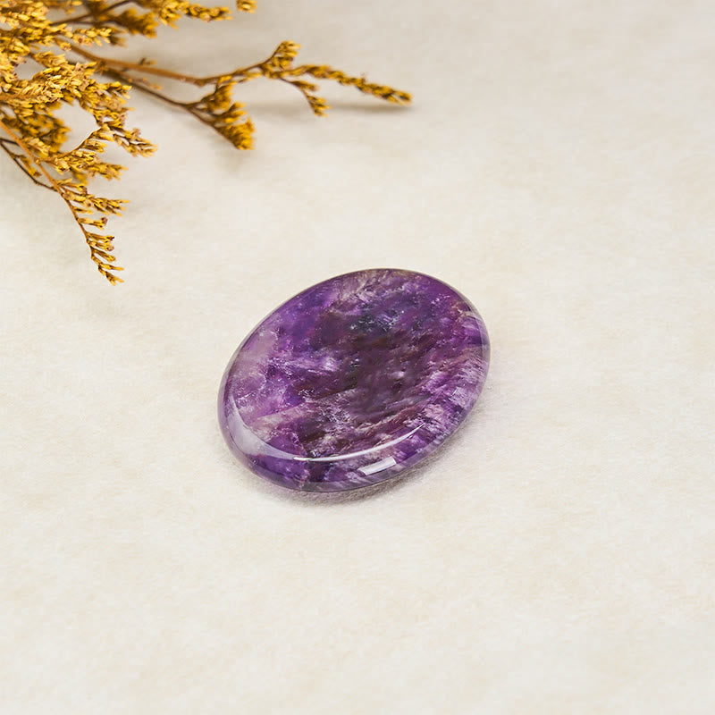Nimara Ritual Calm & Strength Natural Small Amethyst Worry Stone Balance Crystal Decor 3.5*4.5cm
