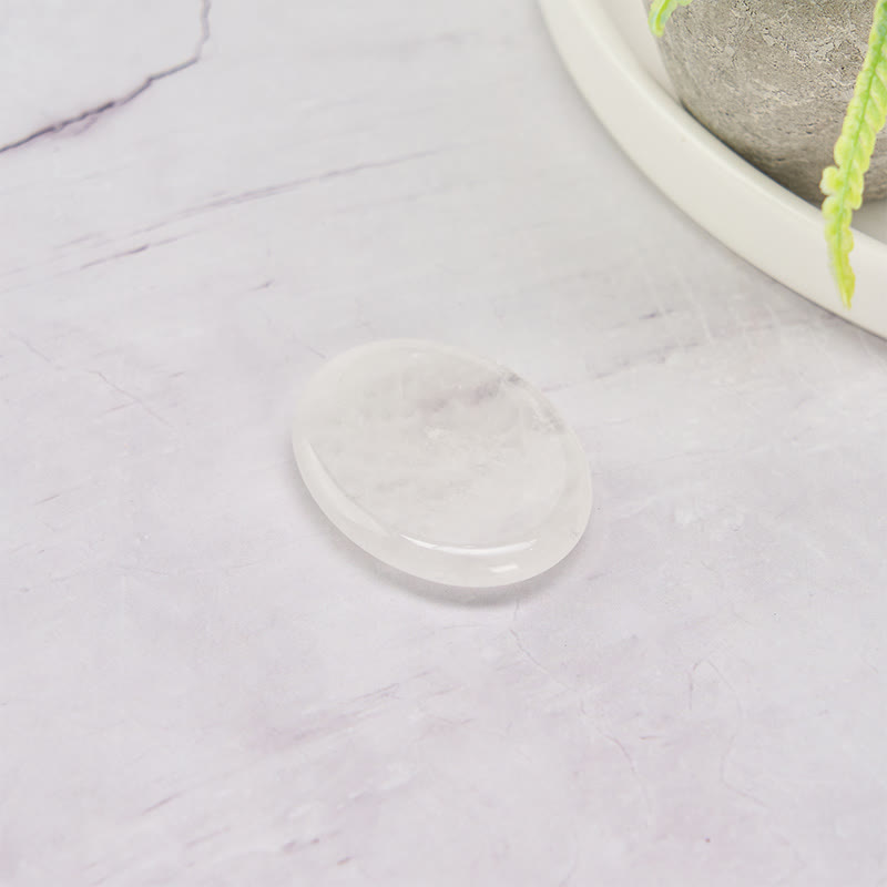 Nimara Ritual Clarity & Calm Natural Small Clear Quartz Worry Stone Clarity Crystal Decor 3.5*4.5cm