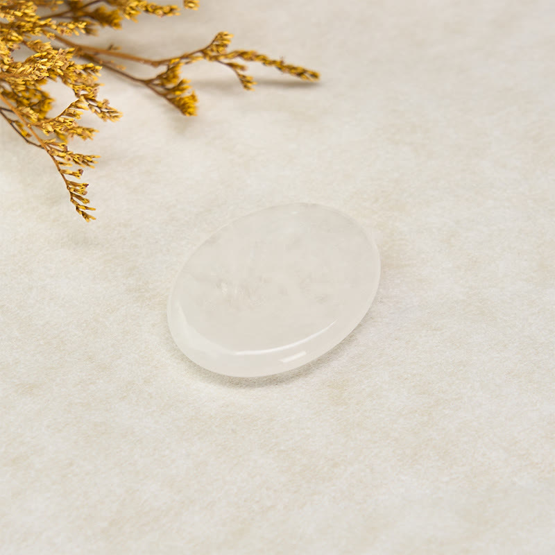 Nimara Ritual Clarity & Calm Natural Small Clear Quartz Worry Stone Clarity Crystal Decor 3.5*4.5cm