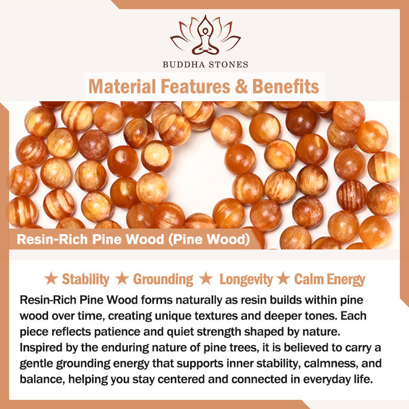 Nimara Ritual 108 Beads Resin-Rich Pine Wood Calm Energy Mala
