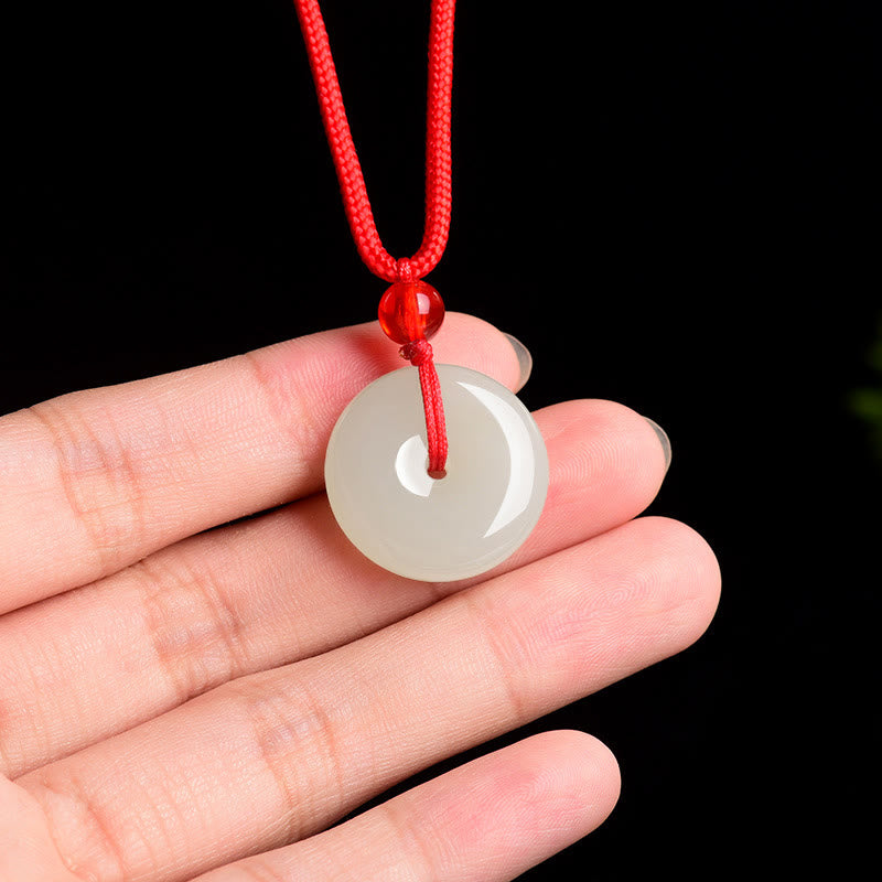 Nimara Ritual Jade Peace Buckle Abundance Red Rope Necklace Pendant