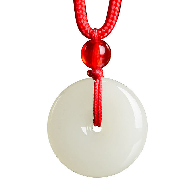 Nimara Ritual Jade Peace Buckle Abundance Red Rope Necklace Pendant