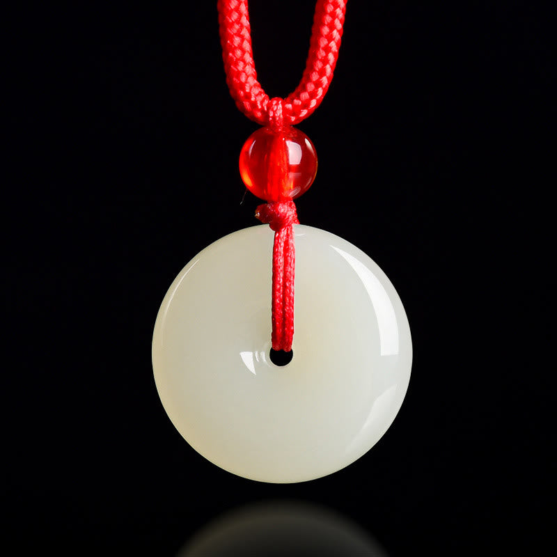 Nimara Ritual Jade Peace Buckle Abundance Red Rope Necklace Pendant