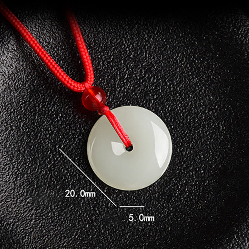 Nimara Ritual Jade Peace Buckle Abundance Red Rope Necklace Pendant