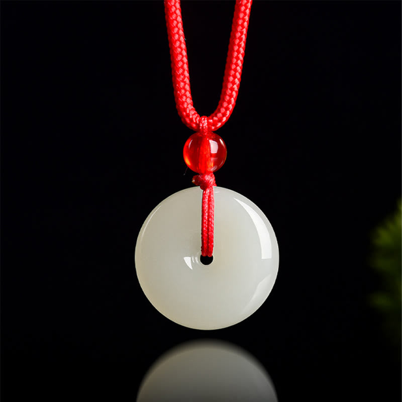 Nimara Ritual Jade Peace Buckle Abundance Red Rope Necklace Pendant