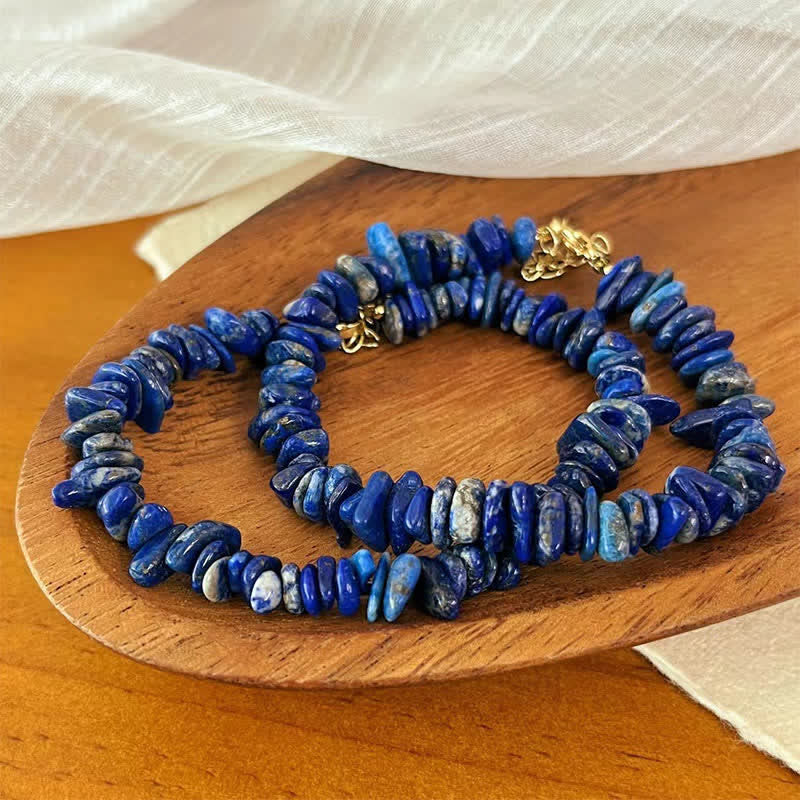 Nimara Ritual Natural Irregular Design Lapis Lazuli Lazurite Positive Bracelet