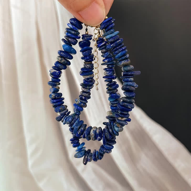 Positive and Serenity Natural Irregular Design Lapis Lazuli Lazurite Bracelet