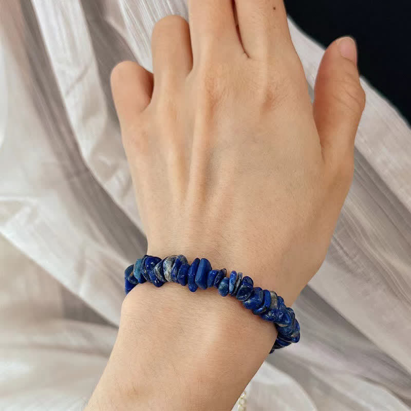 Positive and Serenity Natural Irregular Design Lapis Lazuli Lazurite Bracelet