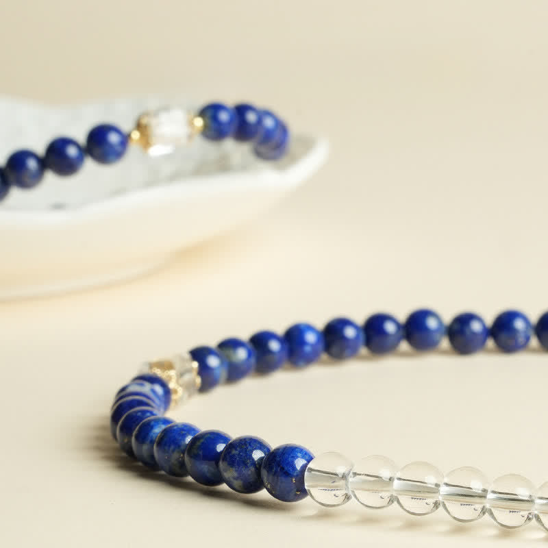 Nimara Ritual Lapis Lazuli Clear Quartz Balance Beaded Bracelet