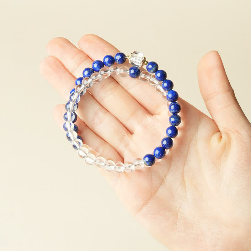 Nimara Ritual Lapis Lazuli Clear Quartz Balance Beaded Bracelet
