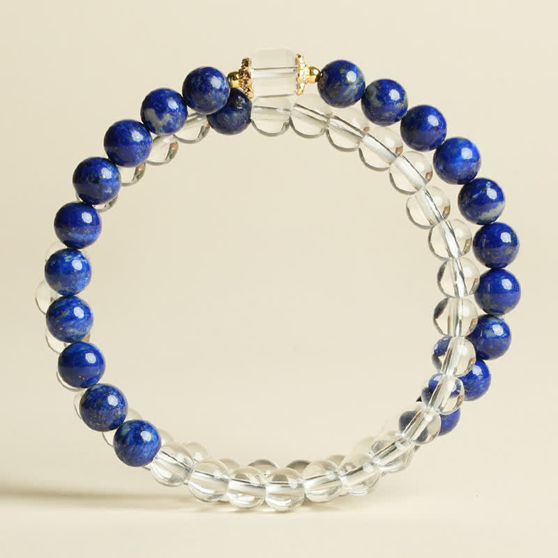 Nimara Ritual Lapis Lazuli Clear Quartz Balance Beaded Bracelet