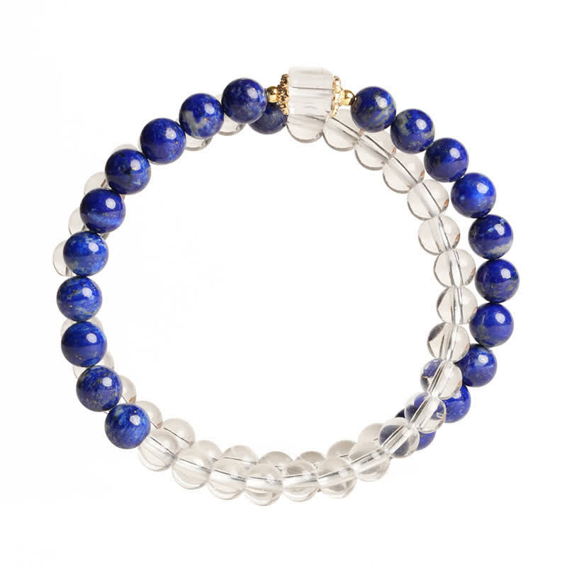 Nimara Ritual Lapis Lazuli Clear Quartz Balance Beaded Bracelet