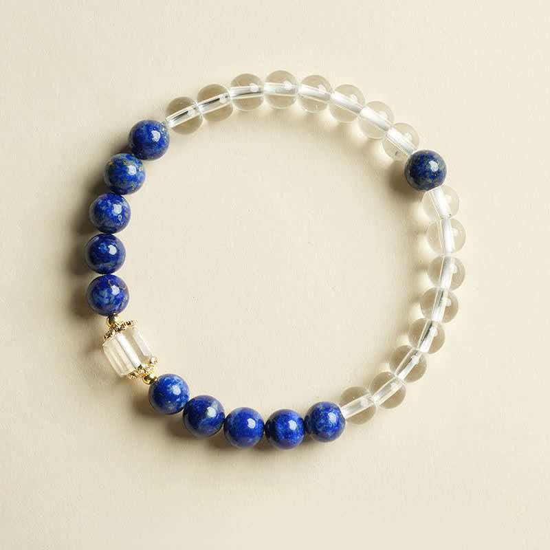 Nimara Ritual Lapis Lazuli Clear Quartz Balance Beaded Bracelet
