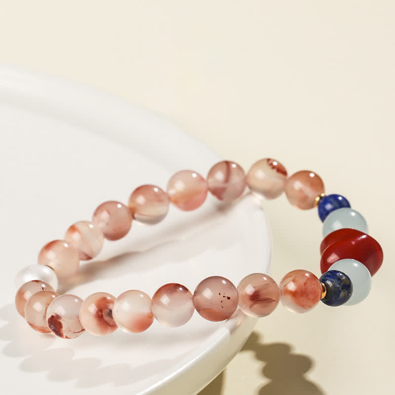 Nimara Ritual Heart Design South Red Agate Lapis Lazuli Success Bracelet