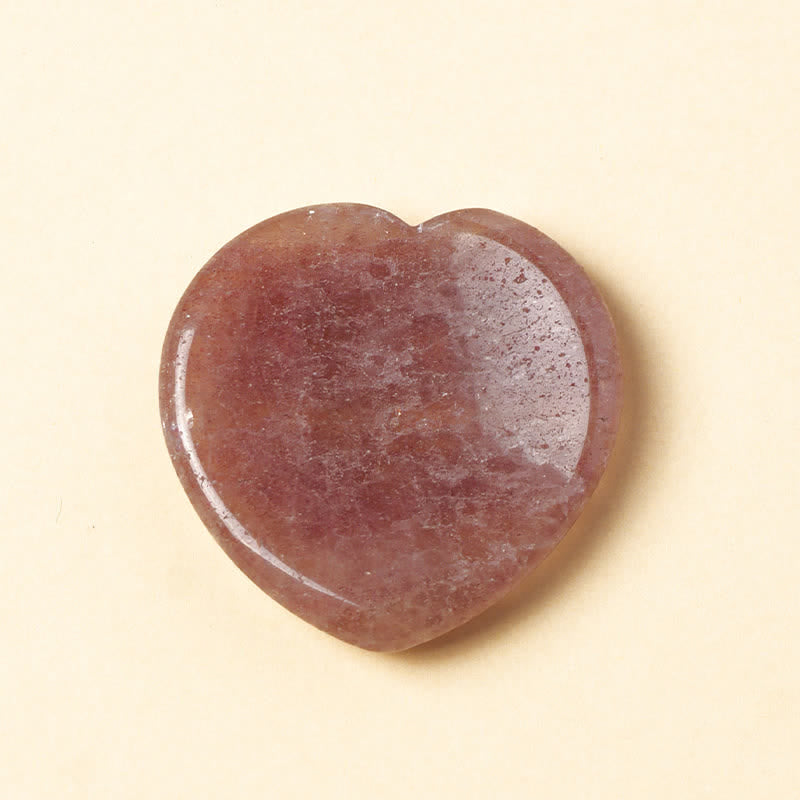 Nimara Ritual Heart Worry Stone Opal Rose Quartz Motivation Crystal Decor 4*4*0.7cm