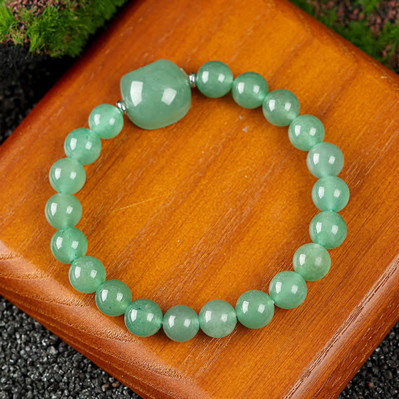 Nimara Ritual Cute Cat Design Blue Lace Agate Clear Quartz Beaded Bracelet