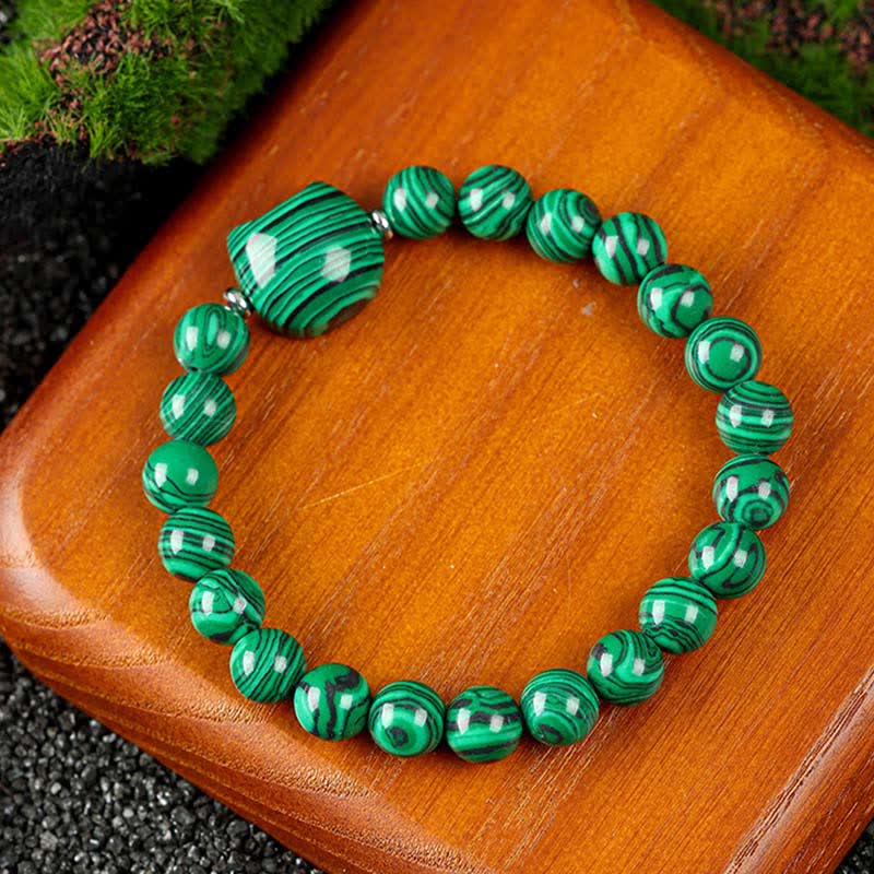 Nimara Ritual Cute Cat Design Blue Lace Agate Clear Quartz Beaded Bracelet