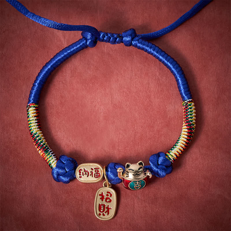 Nimara Ritual Red String Plaited Auspicious Fu Character Protection Adjustable Cats Pet Collar