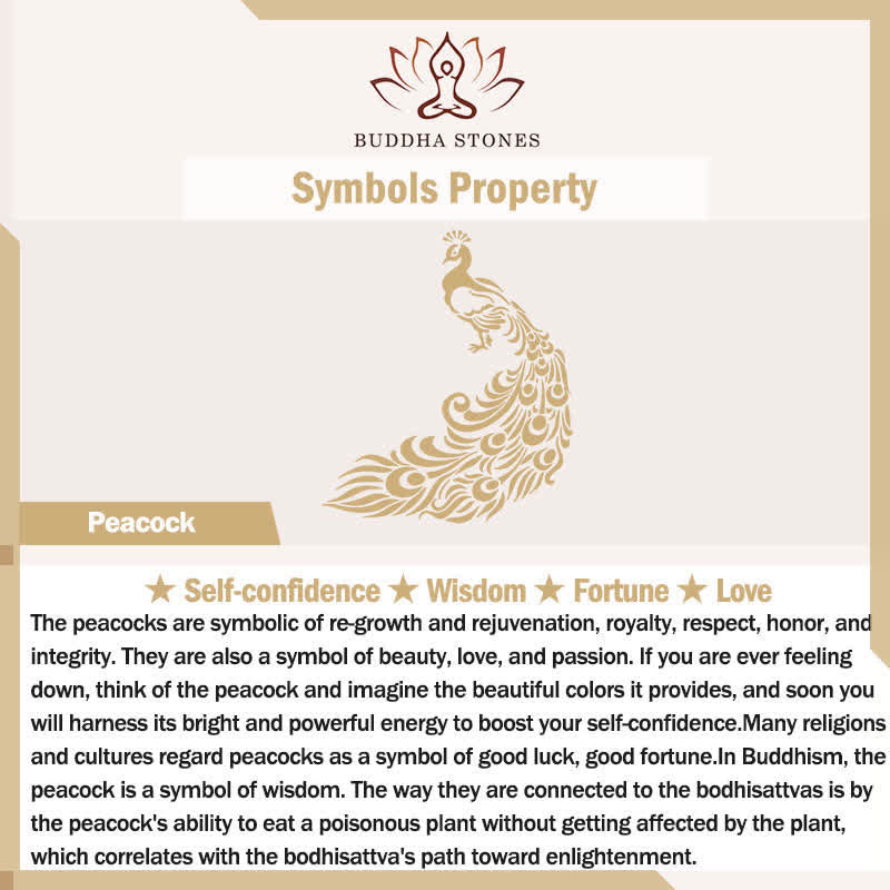 Nimara Ritual Vintage Peacock Fu Character Copper Charm Keychains