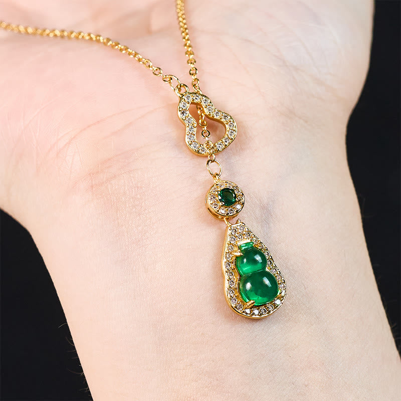Nimara Ritual Colorful Gourd Hollow Design Copper Balance Necklace Pendant