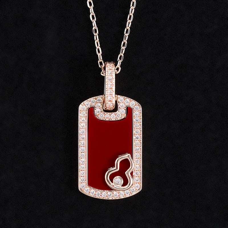 Good Fortune and Protection Gourd Hollow Design Copper Necklace Pendant