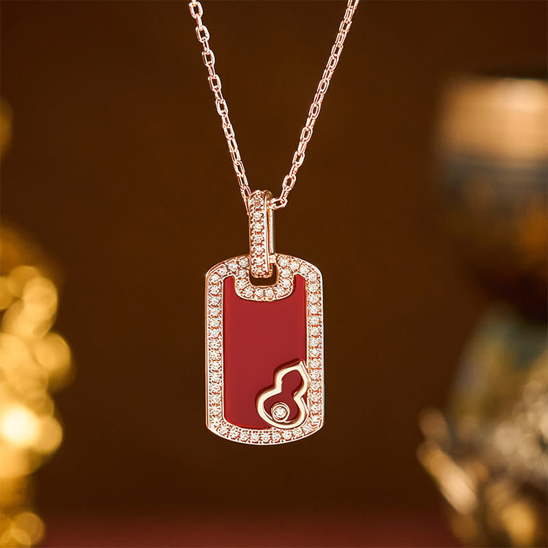 Good Fortune and Protection Gourd Hollow Design Copper Necklace Pendant