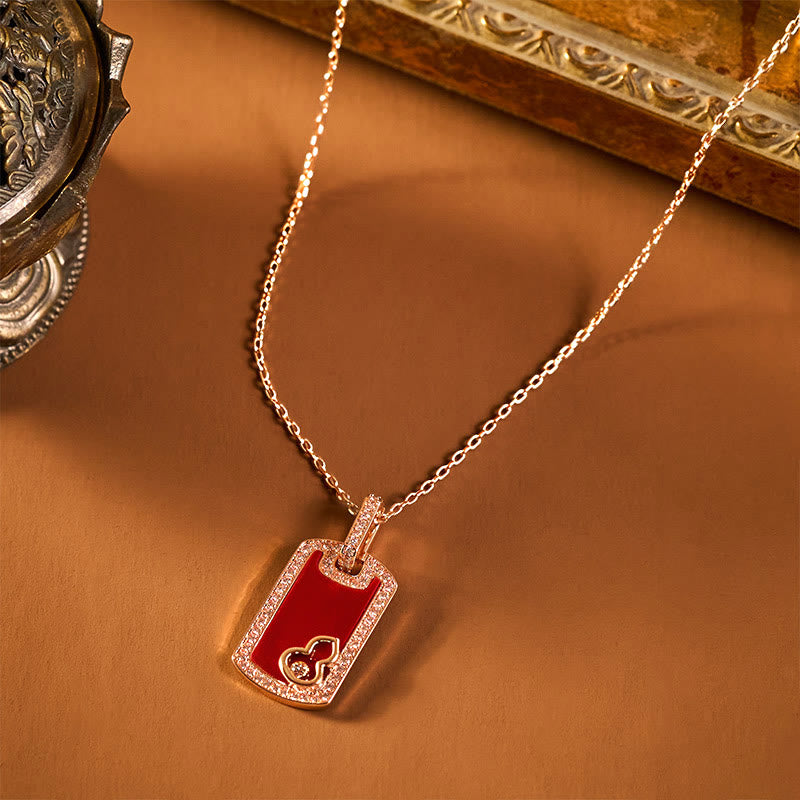 Good Fortune and Protection Gourd Hollow Design Copper Necklace Pendant