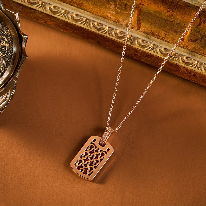 Good Fortune and Protection Gourd Hollow Design Copper Necklace Pendant