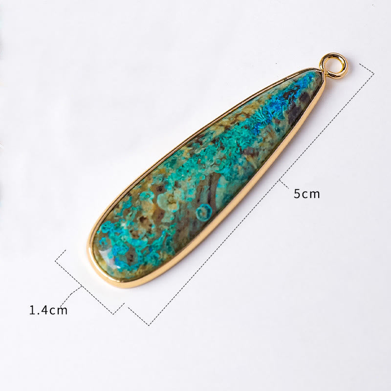 Nimara Ritual Natural Stone Sea Sediment Jasper Agate Teardrop Shape Protection Necklace Pendant