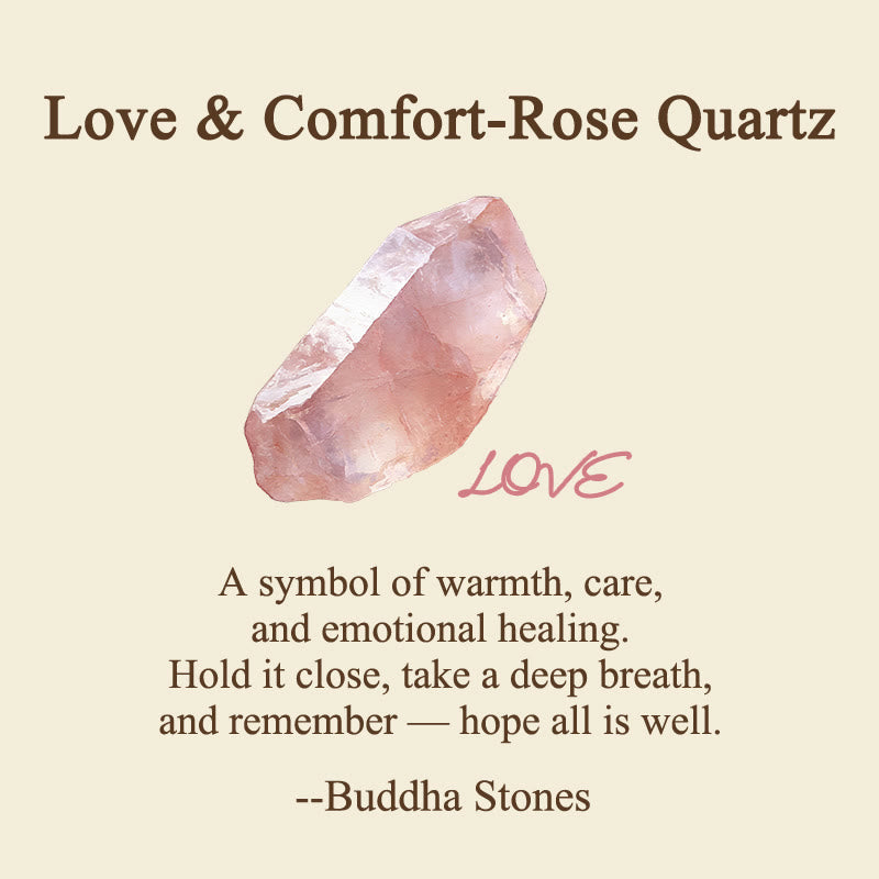 Nimara Ritual LOVE Engraved Natural Rose Quartz Palm Stone Healing Crystal Decor