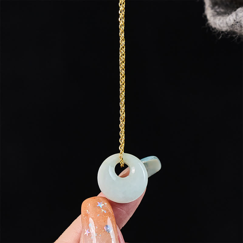 Nimara Ritual Round Buckle Jade Luck Necklace Pendant
