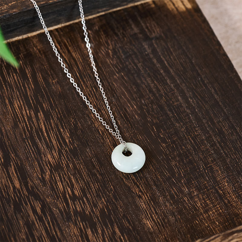 Nimara Ritual Round Buckle Jade Luck Necklace Pendant