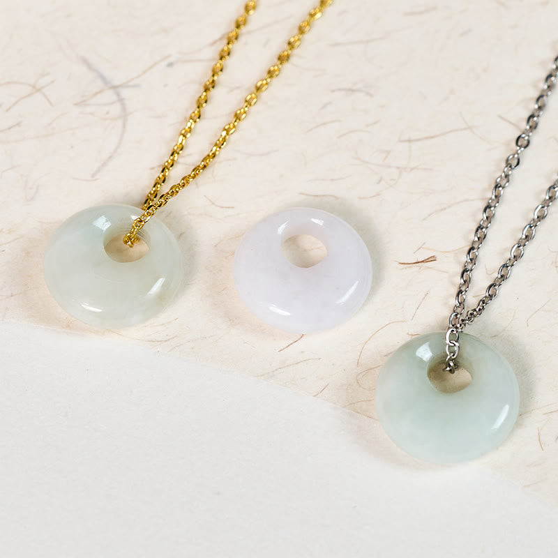Nimara Ritual Round Buckle Jade Luck Necklace Pendant
