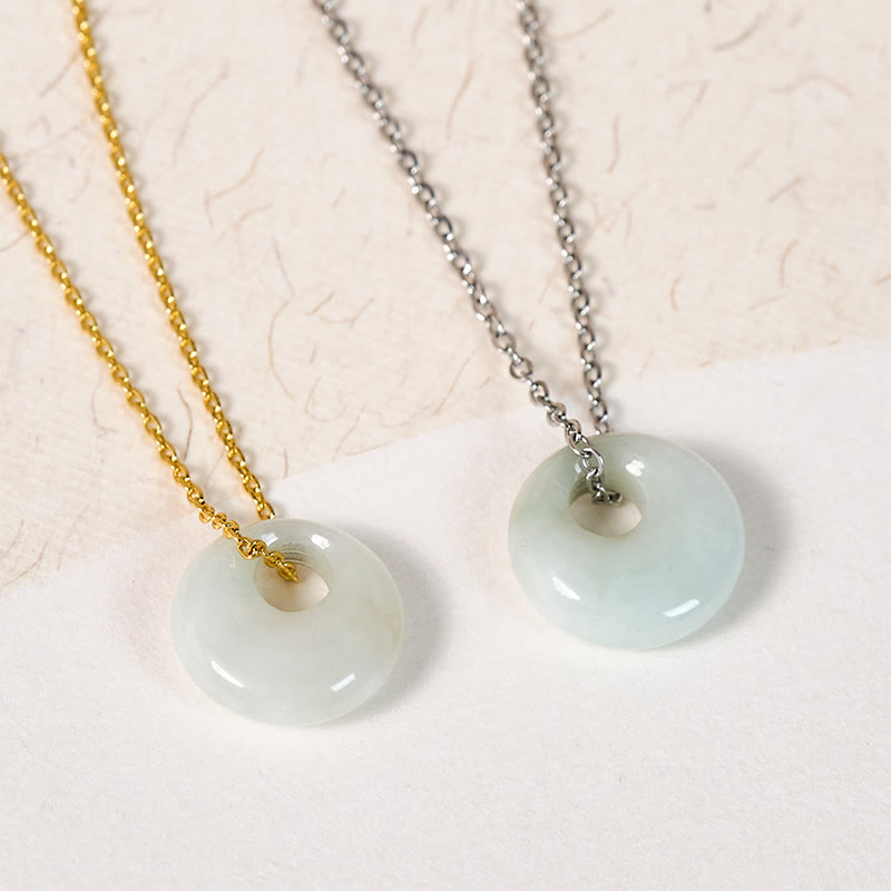 Nimara Ritual Round Buckle Jade Luck Necklace Pendant