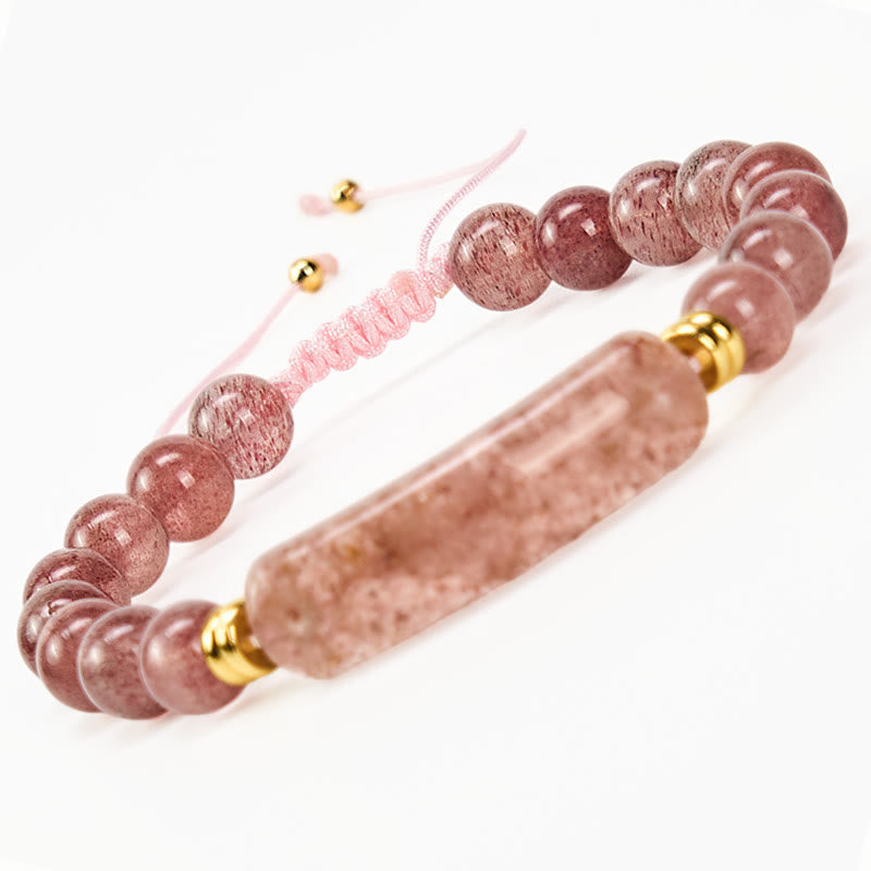Nimara Ritual Amethyst Green Aventurine Tiger Eye Strawberry Quartz Positive Transformation Bracelet