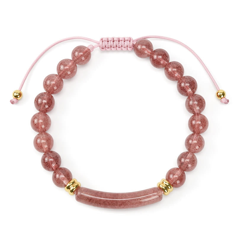 Nimara Ritual Amethyst Green Aventurine Tiger Eye Strawberry Quartz Positive Transformation Bracelet