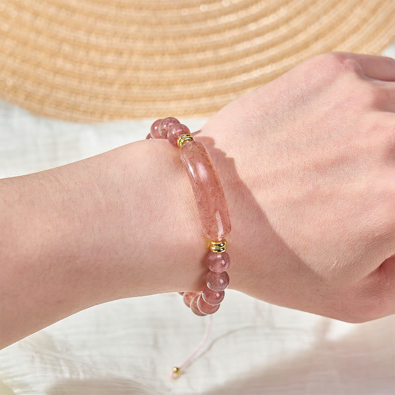Nimara Ritual Amethyst Green Aventurine Tiger Eye Strawberry Quartz Positive Transformation Bracelet