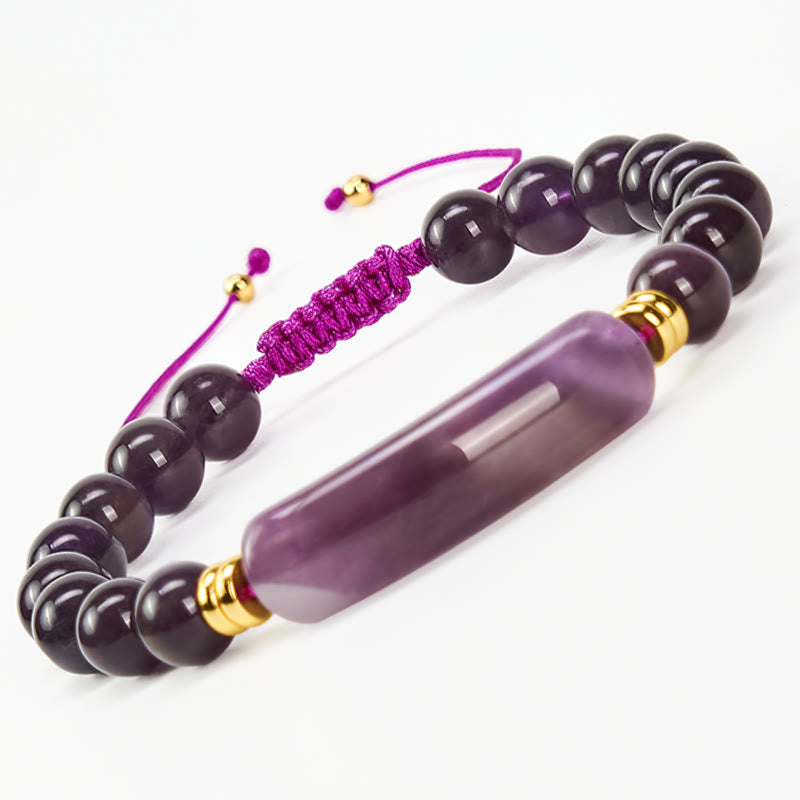 Nimara Ritual Amethyst Green Aventurine Tiger Eye Strawberry Quartz Positive Transformation Bracelet