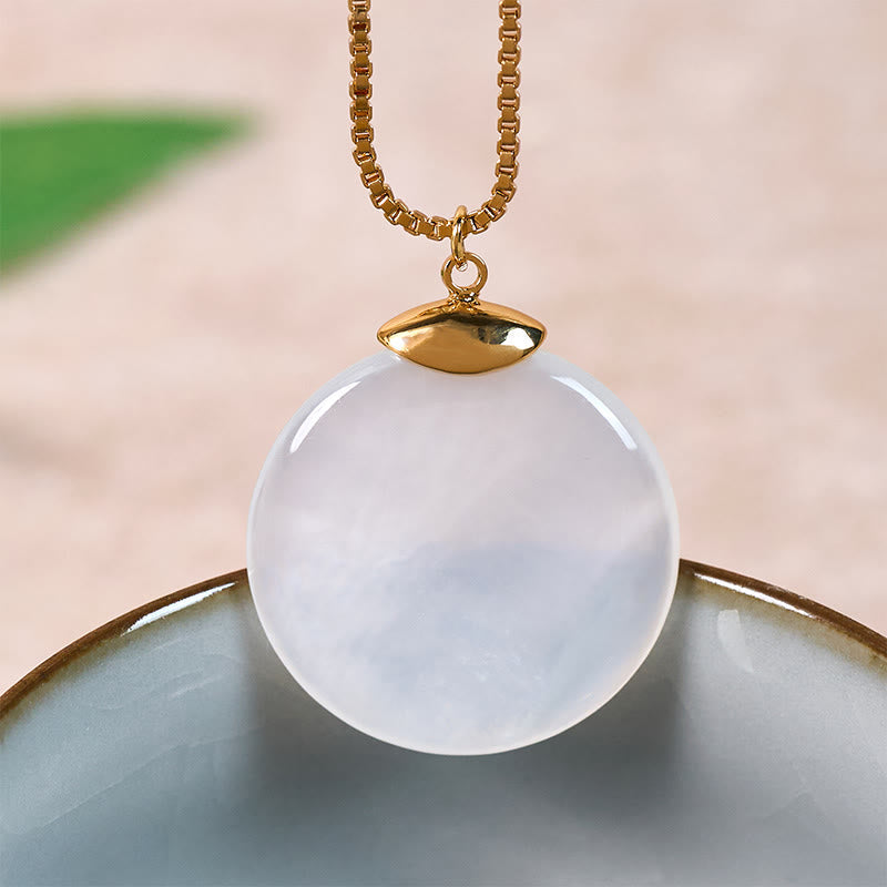 Nimara Ritual Round Tridacna Stone Calm Necklace Pendant