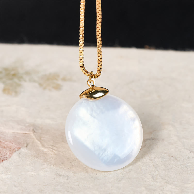 Nimara Ritual Round Tridacna Stone Calm Necklace Pendant