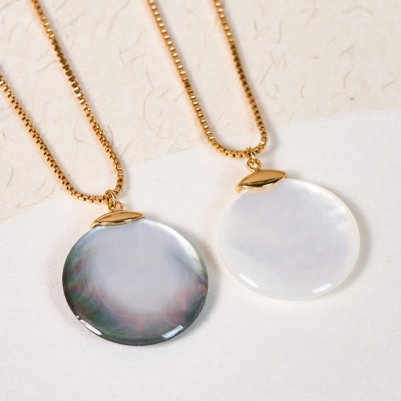 Nimara Ritual Round Tridacna Stone Calm Necklace Pendant