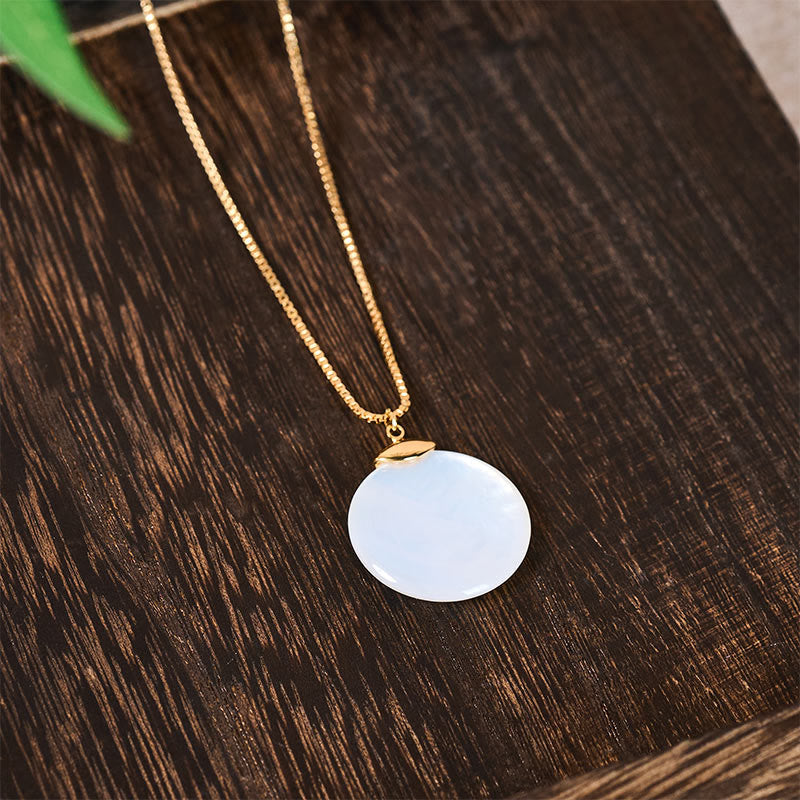 Nimara Ritual Round Tridacna Stone Calm Necklace Pendant