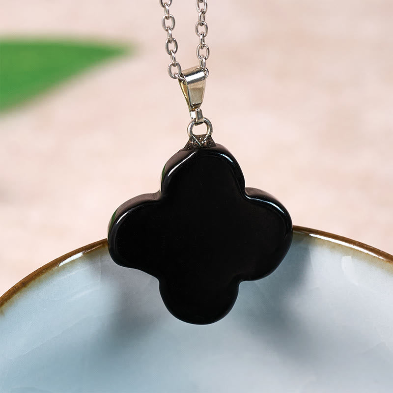 Nimara Ritual Various Crystal Green Aventurine Black Obsidian Tiger Eye Plum Blossom Luck Necklace Pendant