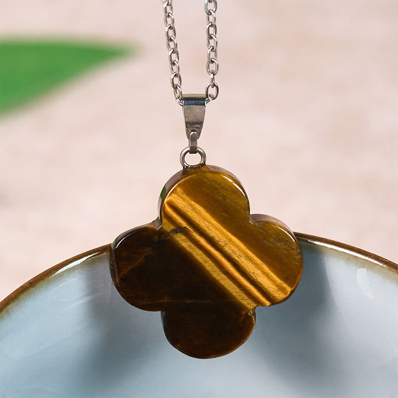 Nimara Ritual Various Crystal Green Aventurine Black Obsidian Tiger Eye Plum Blossom Luck Necklace Pendant