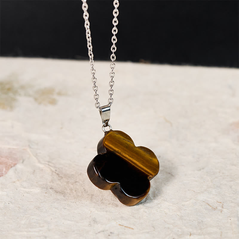 Nimara Ritual Various Crystal Green Aventurine Black Obsidian Tiger Eye Plum Blossom Luck Necklace Pendant