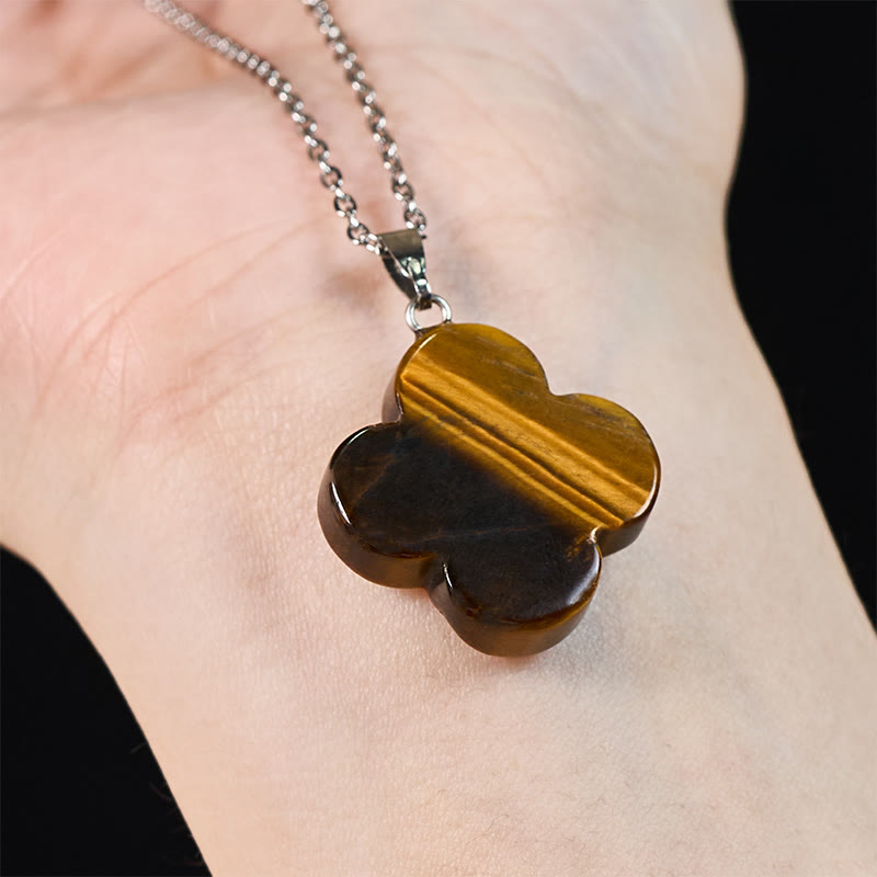 Nimara Ritual Various Crystal Green Aventurine Black Obsidian Tiger Eye Plum Blossom Luck Necklace Pendant