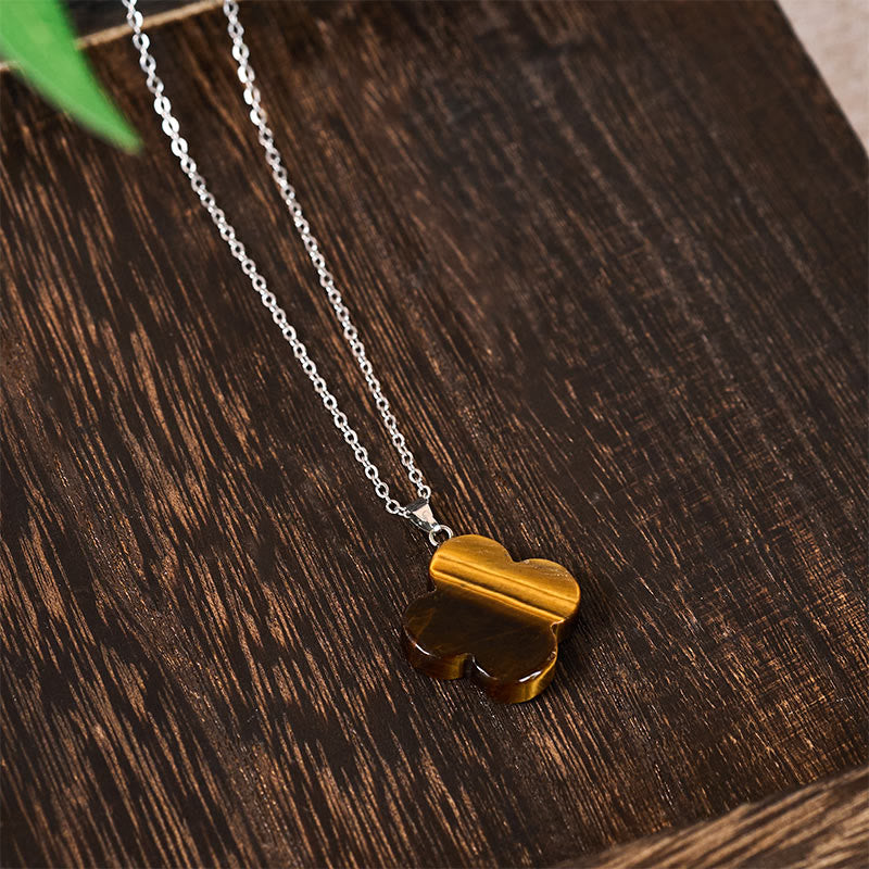 Nimara Ritual Various Crystal Green Aventurine Black Obsidian Tiger Eye Plum Blossom Luck Necklace Pendant