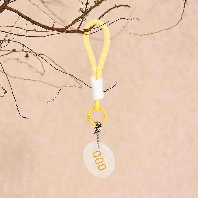 Nimara Ritual "Infinite Possibilities Begin" 000 Angel Number Natural Clear Quartz Key Chain Hanging Decoration Includes Gift Message Card